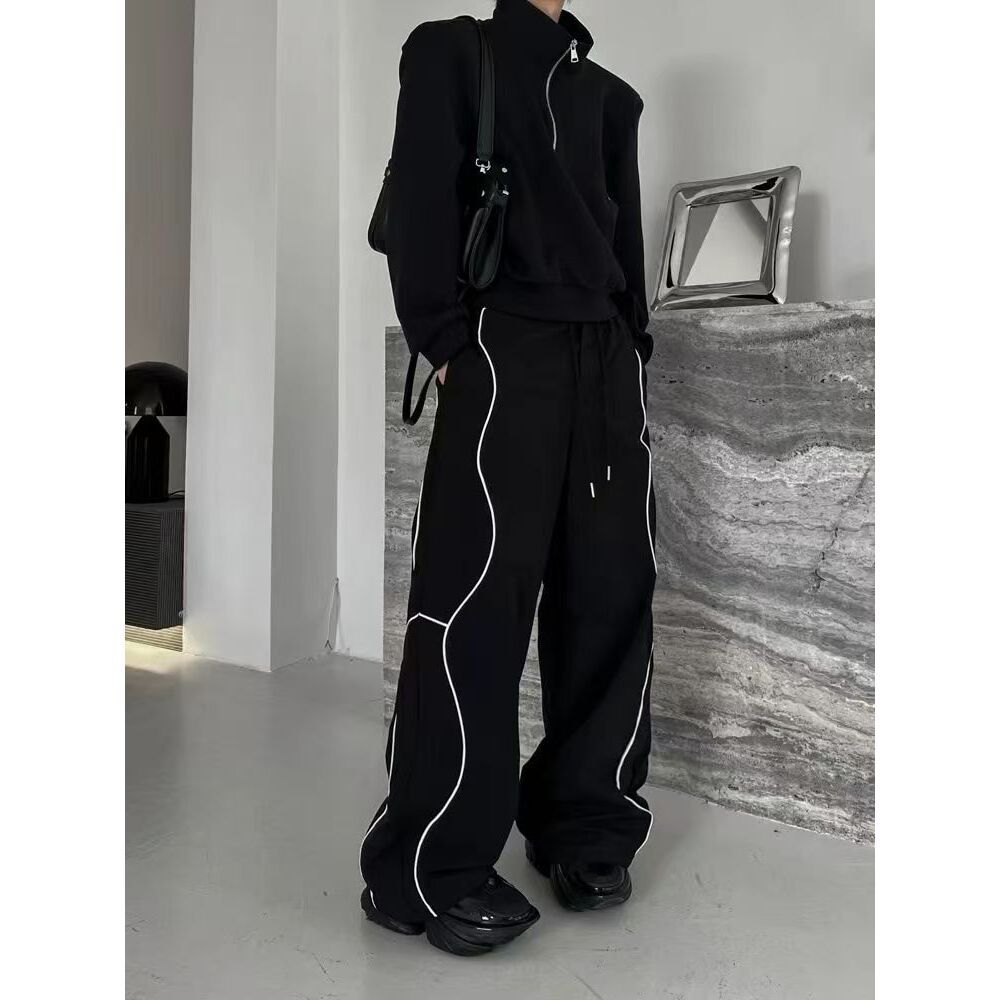 Damen Modische Freizeithose mit kontrastierenden Nähten Drune