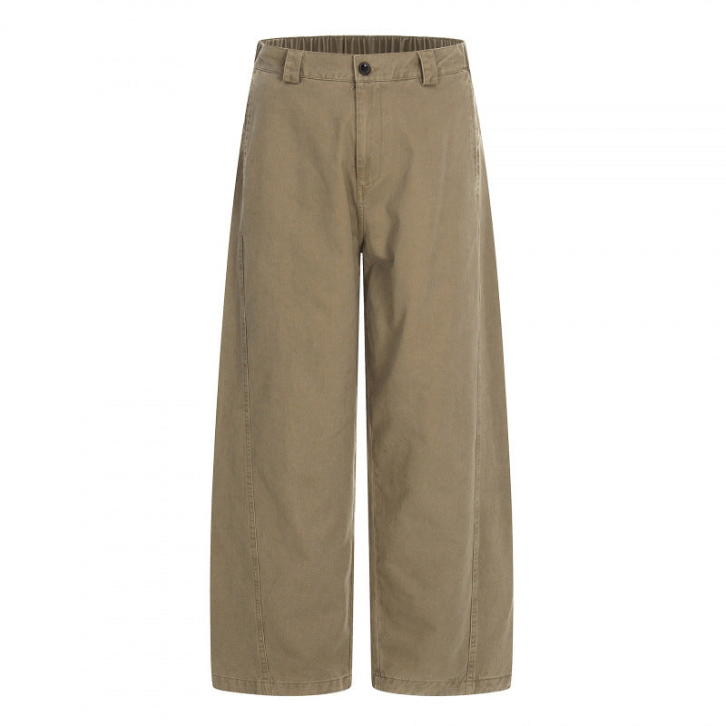 Damen Weite Cropped-Hose mit hoher Taille und geradem Bein Drune