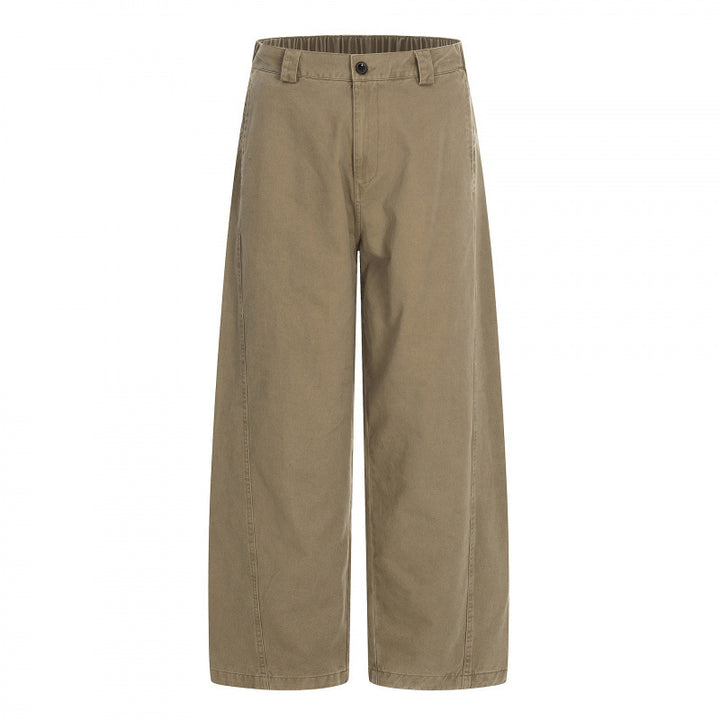 Damen Weite Cropped-Hose mit hoher Taille und geradem Bein Drune