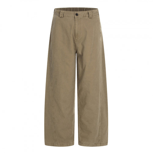 Damen Weite Cropped-Hose mit hoher Taille und geradem Bein Drune
