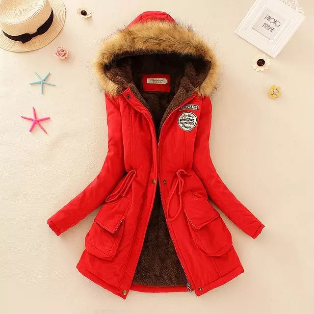 Damen nan gefütterter Parka mit Kunstfellkapuze, Sherpa-Innenfutter und taillierendem Kordelzug Drune