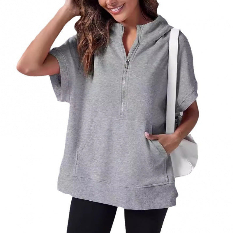 Damen Lässiger Kapuzenpullover mit Reißverschluss und praktischen Taschen Drune