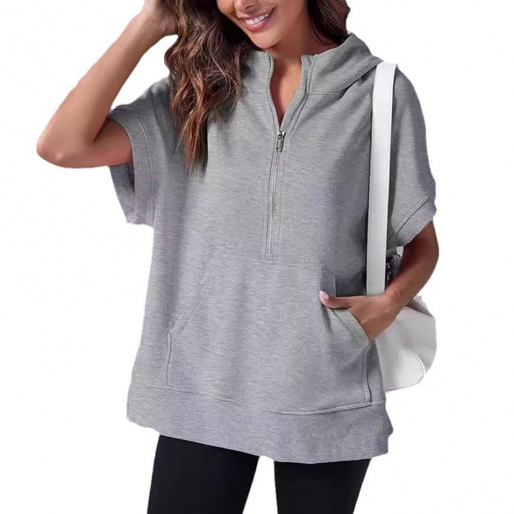 Damen Lässiger Kapuzenpullover mit Reißverschluss und praktischen Taschen Drune