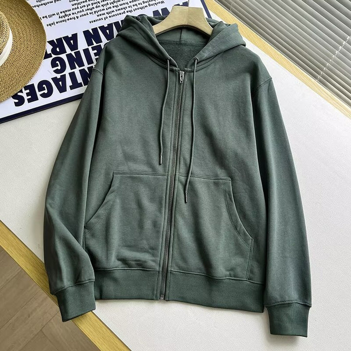 Damen sportlicher Zip-Hoodie mit praktischen Kängurutaschen Drune