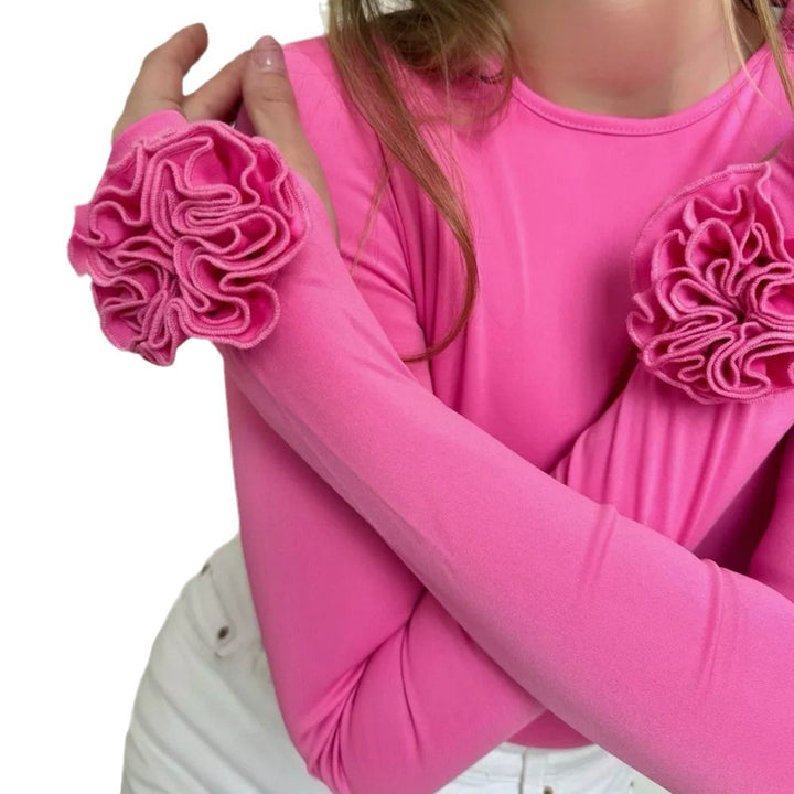 Damen Langarmshirt mit Rüschendetails Drune