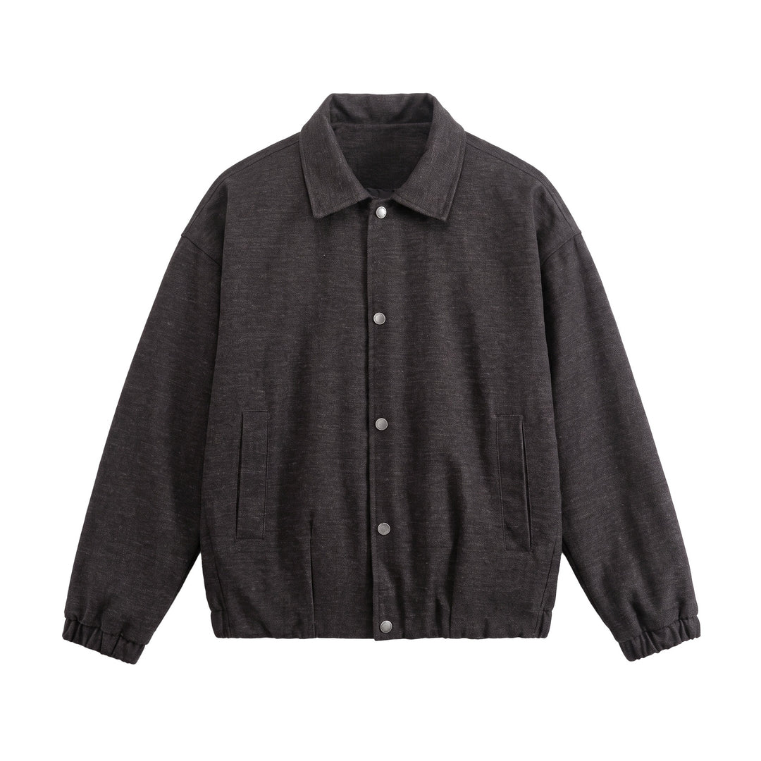 Herren Kurz geschnittener Wollmix‑Blouson mit verdeckter Druckknopfblende Drune