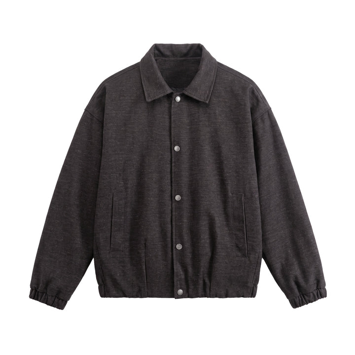 Herren Kurz geschnittener Wollmix‑Blouson mit verdeckter Druckknopfblende Drune