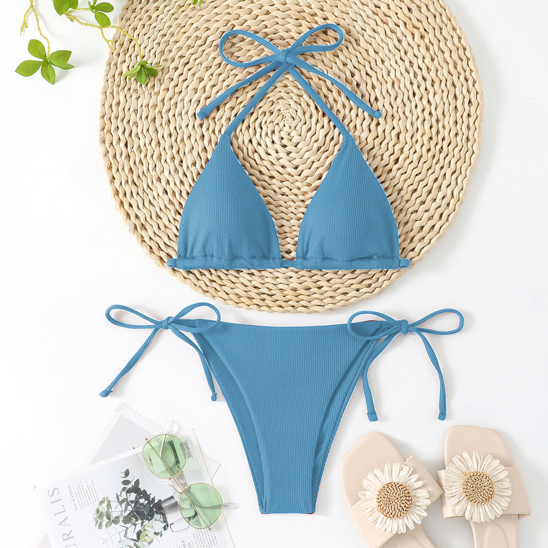 Damen Triangel-Bikini mit verstellbaren Schleifen Drune