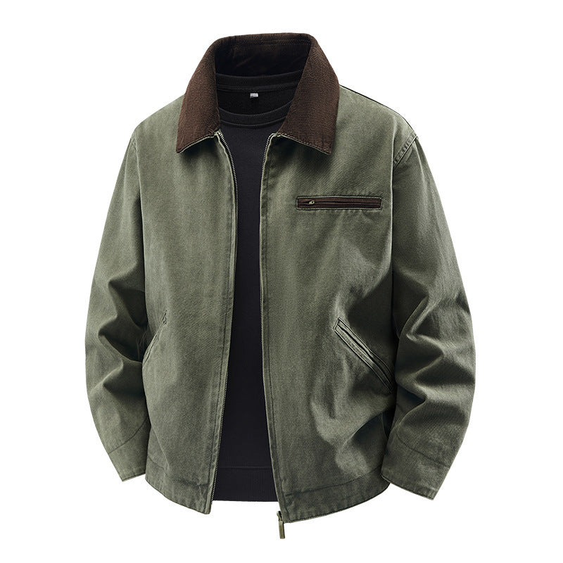 Herren Modische Freizeitjacke mit hoch afgeslotenem Kragen Drune