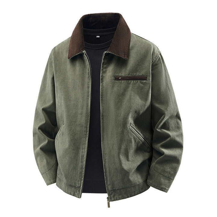 Herren Modische Freizeitjacke mit hoch afgeslotenem Kragen Drune