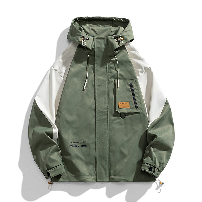 Unisex Kapuzen-Fieldjacke mit Utility-Brusttasche, D‑Ring und Kordelzug Drune