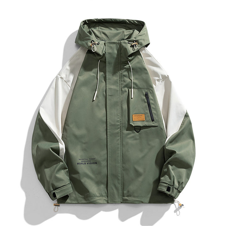 Unisex Kapuzen-Fieldjacke mit Utility-Brusttasche, D‑Ring und Kordelzug Drune