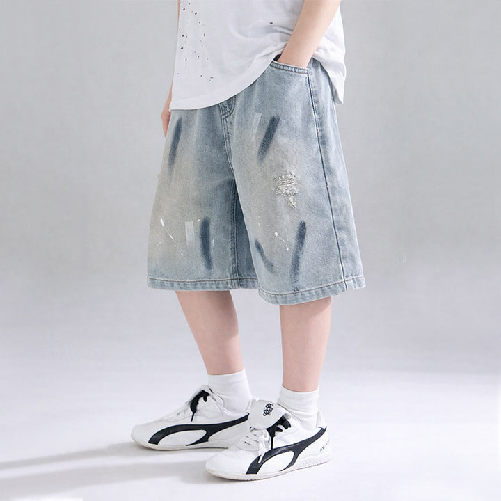 Unisex trendige Denim-Bermudas Drune