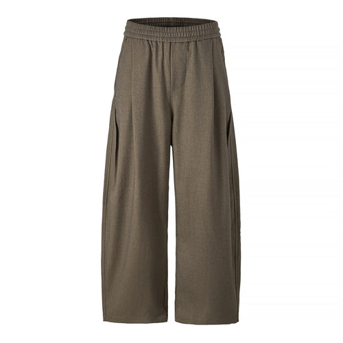 Damen Hochtaillierte Culotte-Hose mit weitem Bein und elastischem Bund Drune