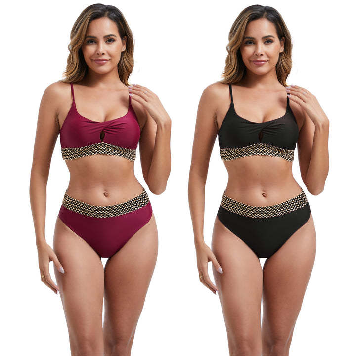 Damen Hochtailliertes Bikini-Set mit modischen Akzentdetails Drune