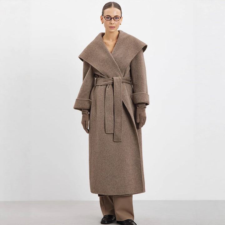 Damen Oversize Wollmix‑Mantel mit Schalkragen und lässiger Maxilänge Drune