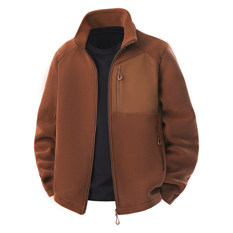 Herren Hybrid-Fleecejacke mit Softshell‑Einsätzen, Brust-Reißverschlusstasche und Zwei-Wege-Frontreißverschluss Drune