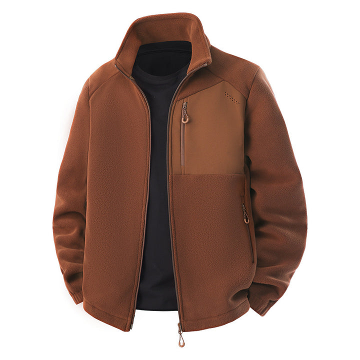 Herren Hybrid-Fleecejacke mit Softshell‑Einsätzen, Brust-Reißverschlusstasche und Zwei-Wege-Frontreißverschluss Drune