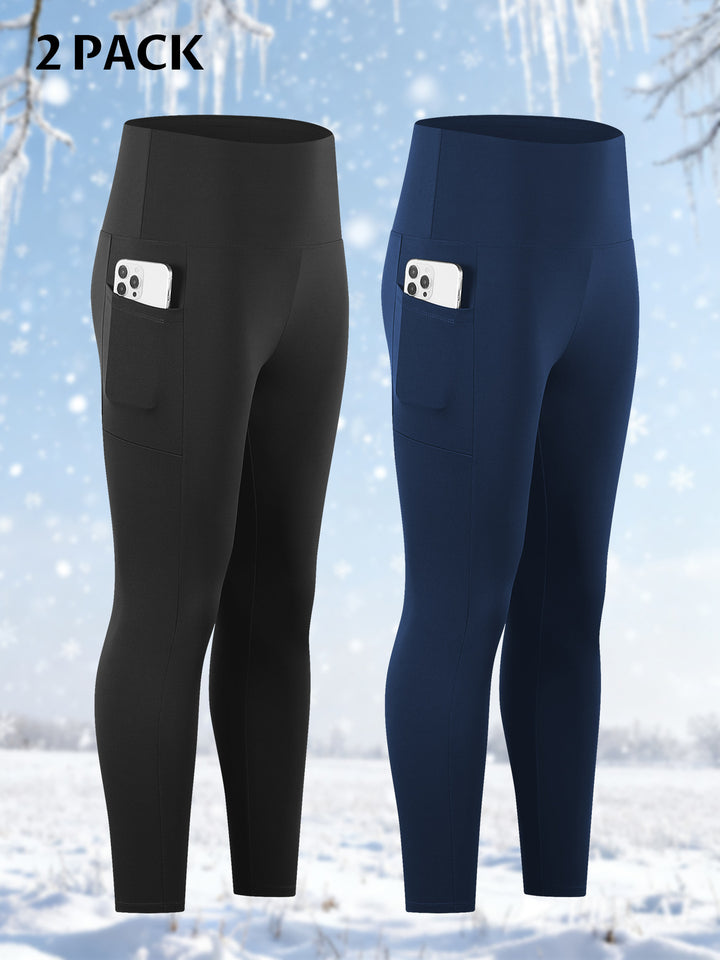 Damen Knöchelhohe Sportleggings mit hohem Bund und seitlicher Smartphone-Tasche Drune