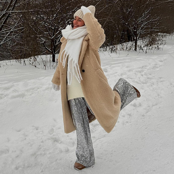 Damen Oversized Teddy-Mantel Drune