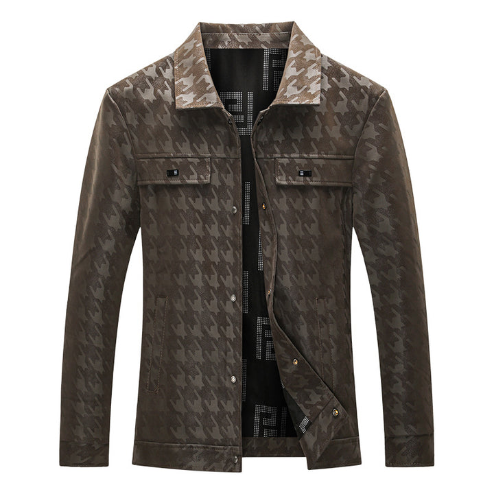 Herren Modische Jacke mit Karomuster Drune