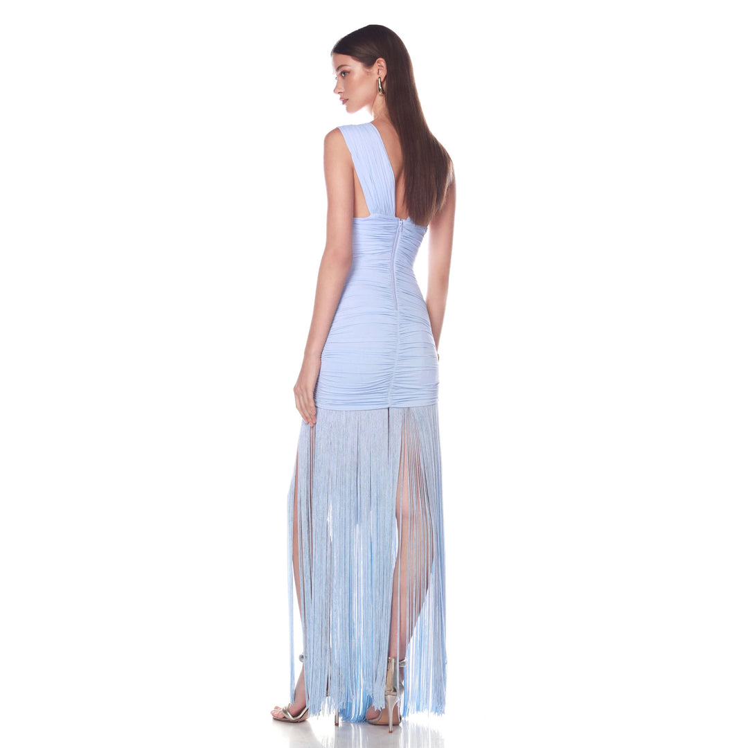 Damen Maxikleid mit raffinierten Drapierungen und fließendem Schnitt Drune