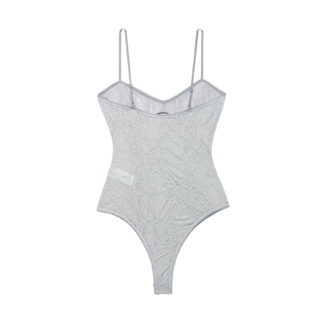 Damen Spitzenbody mit verführerischem Design und zarten Trägern Drune