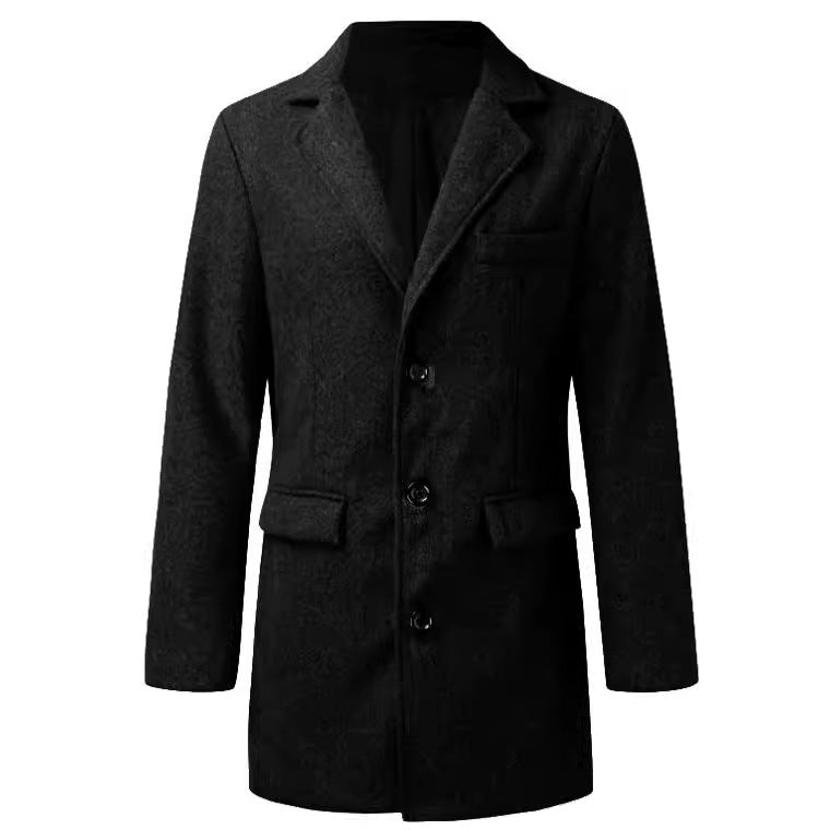 Herren eleganter Wintermantel mit klassischem Revers Drune