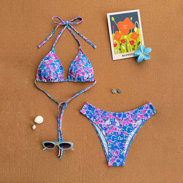 Damen Triangel-Bikini mit dekorativen Punkten Drune
