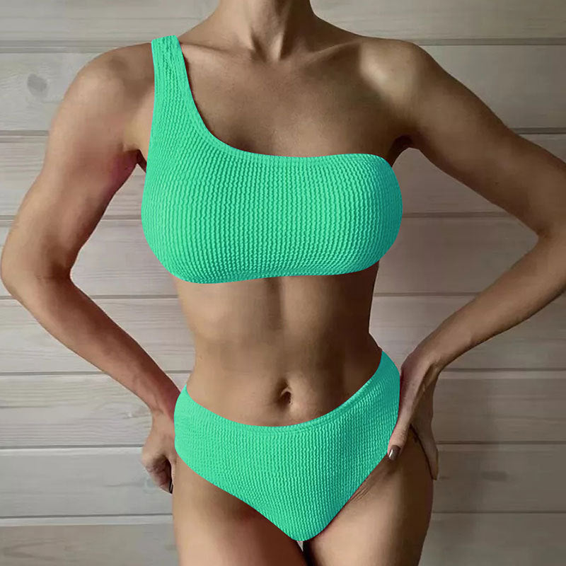 Damen Einseitiger Bikini mit hoch geschnittenem Schnitt Drune
