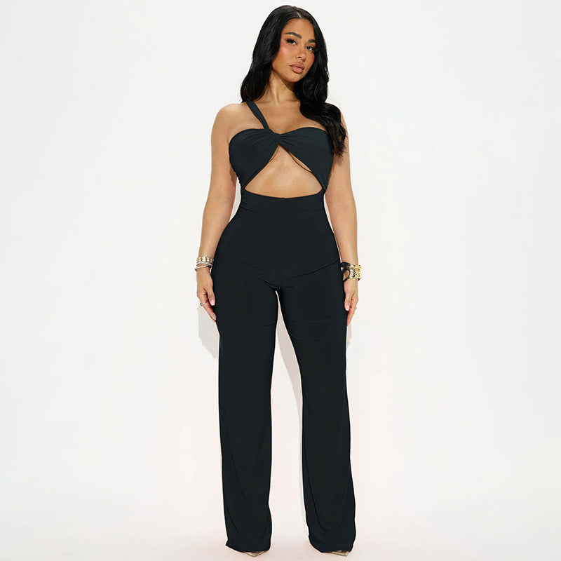 Damen eleganter Jumpsuit mit raffiniertem Twist-Design Drune