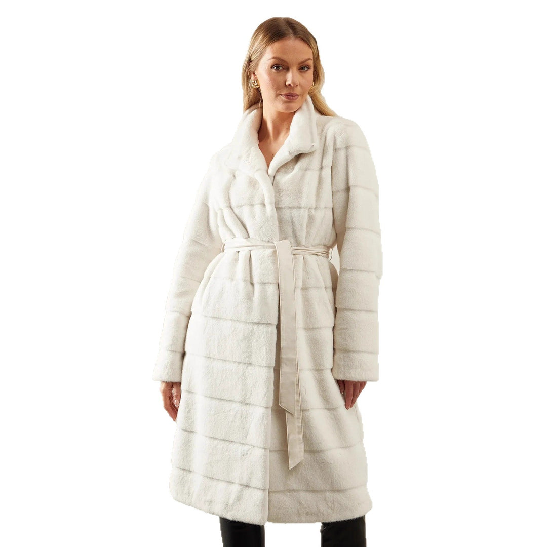 Damen Markante Kuscheljacke mit eingefasstem Gürtel Drune