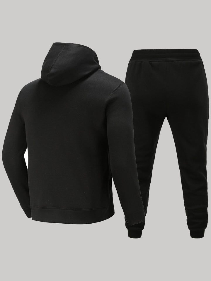 Damen Sportliches Hoodie und Jogginghose Set mit kreativem Druck Drune