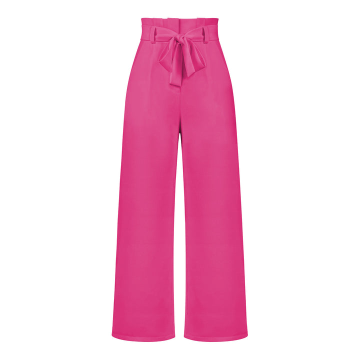Damen Weit geschnittene Hochbundhose mit Bindegürtel Drune