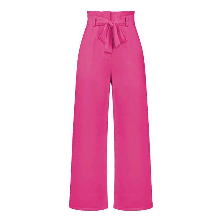 Damen Weit geschnittene Hochbundhose mit Bindegürtel Drune