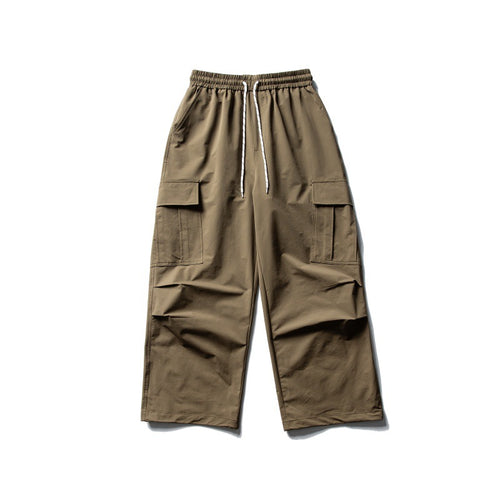 Unisex Weite Cargo-Utility-Hose im Baggy-Schnitt mit elastischem Kordelbund und großzügigen Klappentaschen Drune