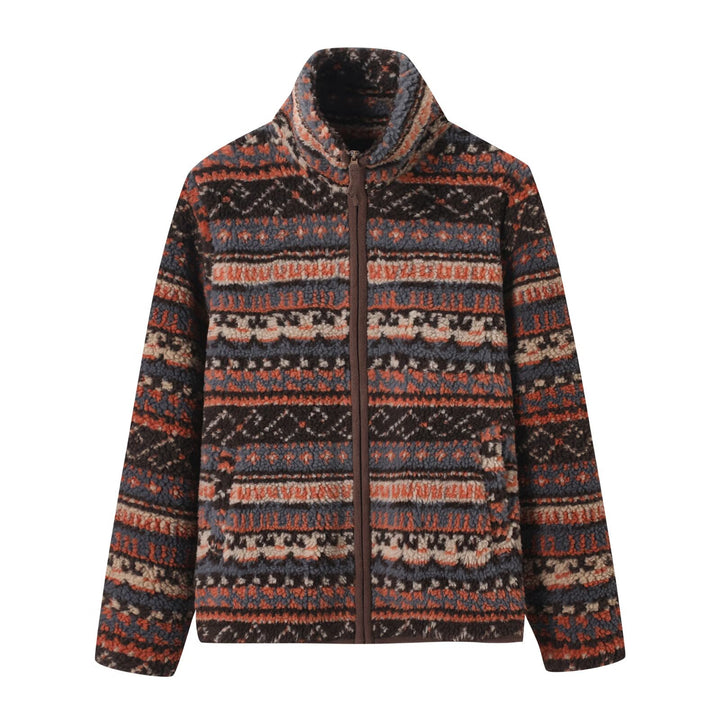 Damen Fleecejacke mit hohem Kragen und modischem Muster Drune