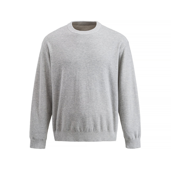 Herren Feiner Rundhals‑Sweatpullover aus Terry‑Frottee mit geripptem Saum Drune