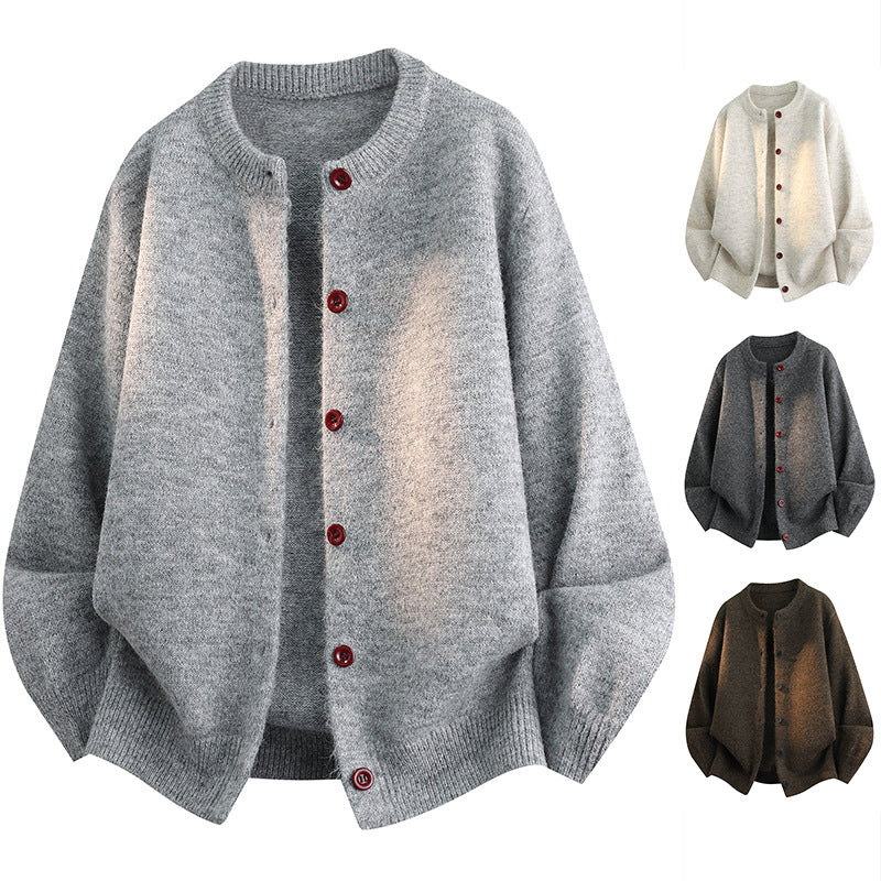 Damen Komfortable Strickjacke mit Knopfleiste Drune