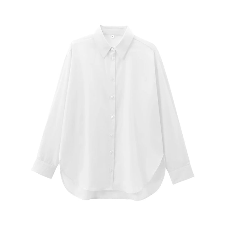 Damen 20+ oversized Hemdbluse mit weitem Schnitt und verlängertem Rückenteil Drune
