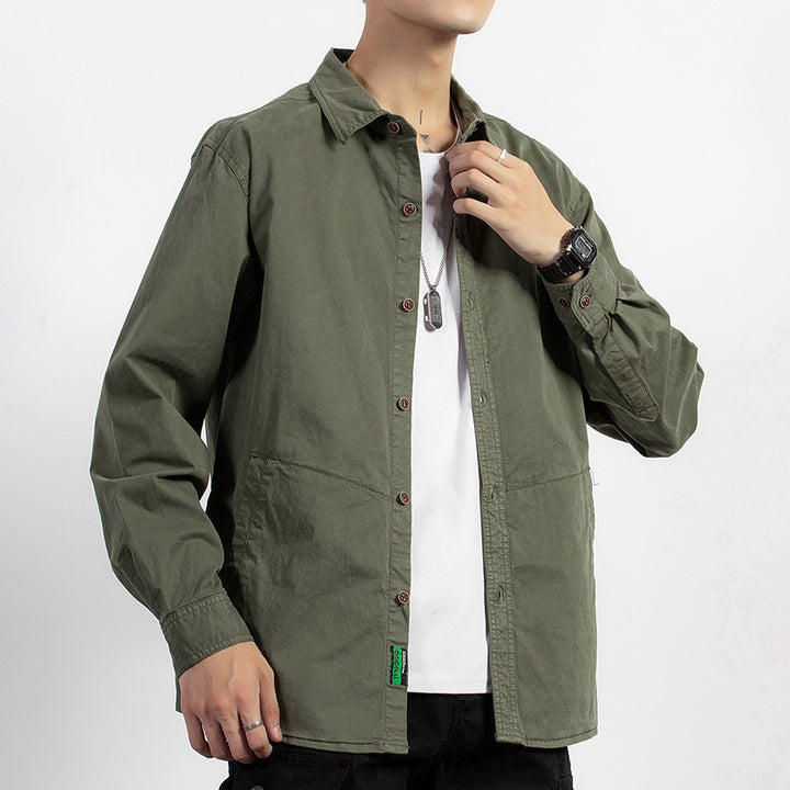 Herren Leichtes Baumwoll-Fieldshirt im Utility-Design mit entspannter Passform Drune