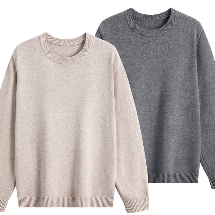 Unisex Oversize Rundhals-Pullover aus schwerer Baumwollmischung mit gerippten Bündchen Drune