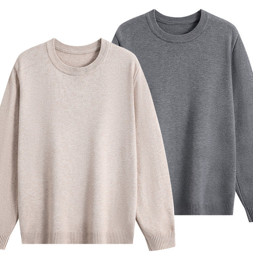 Unisex Oversize Rundhals-Pullover aus schwerer Baumwollmischung mit gerippten Bündchen Drune