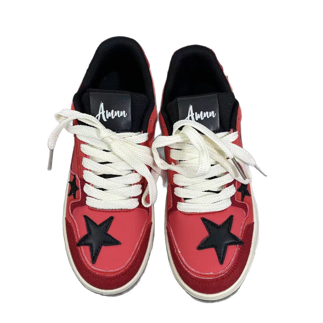 Damen Sportliche Sneakers mit auffälliger Sternenapplikation und robustem Profil Drune
