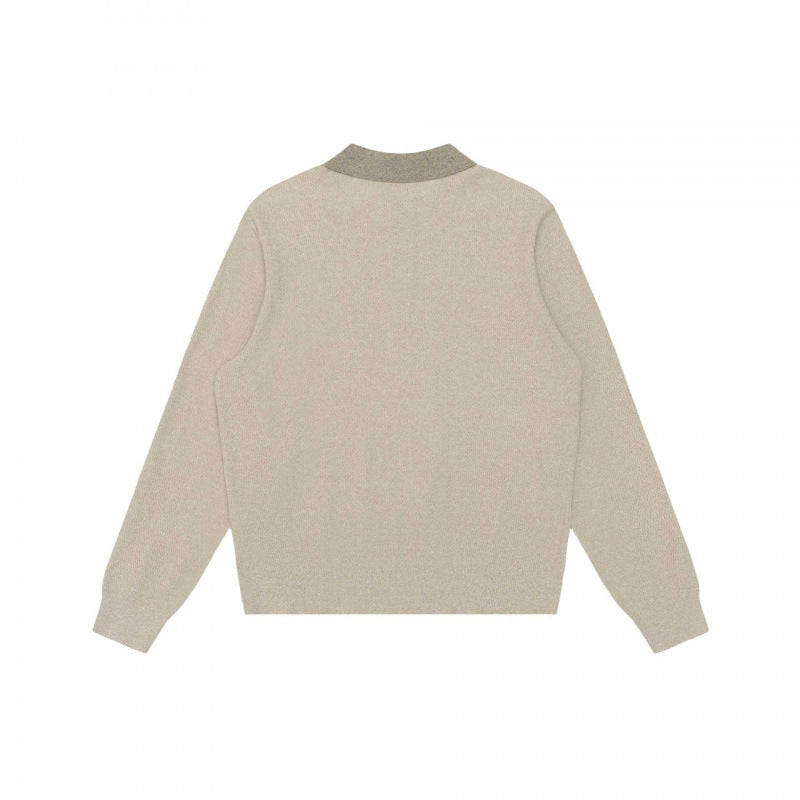 Unisex Feinstrick-Polopullover mit Henley-Knopfleiste und gerippten Bündchen Drune