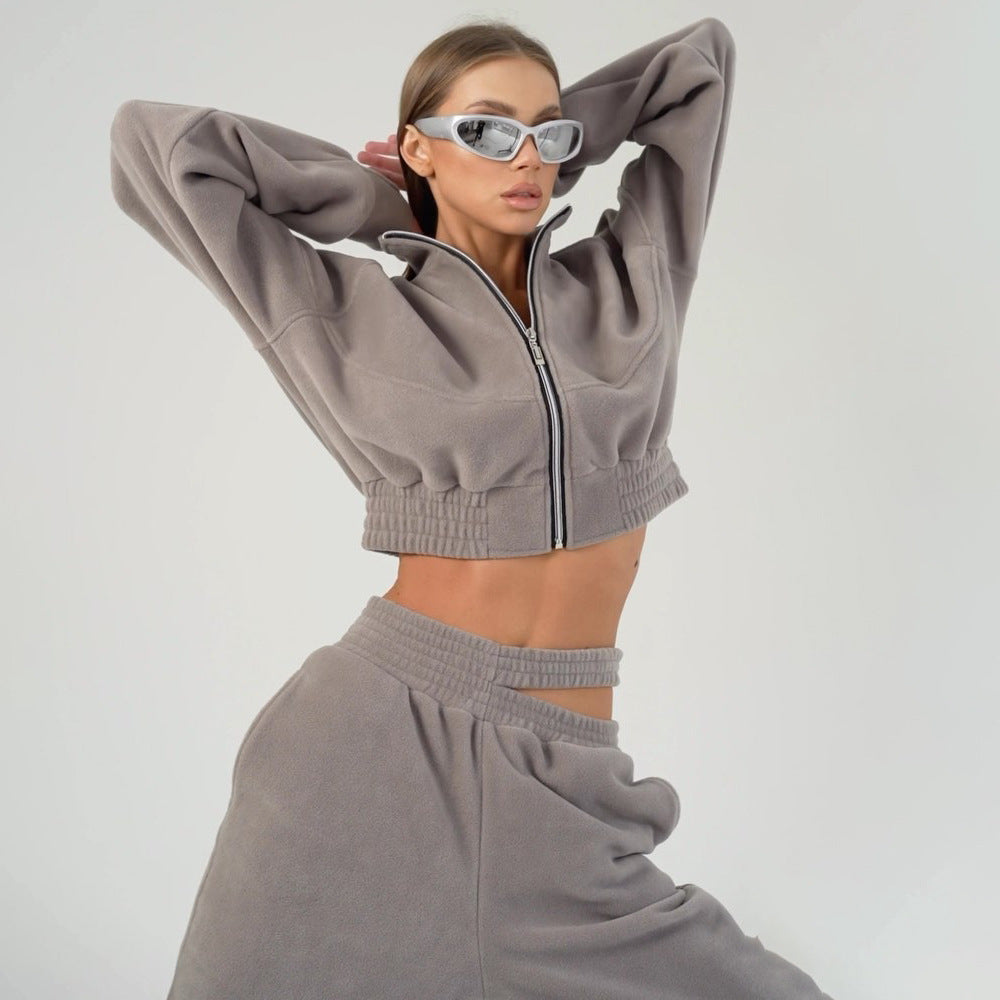 Damen Hochwertiger Fleece Freizeitanzug Drune