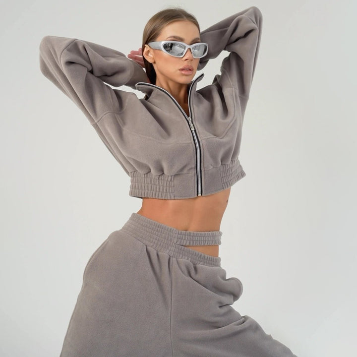 Damen Hochwertiger Fleece Freizeitanzug Drune