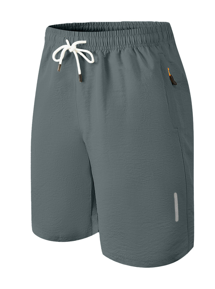 Herren nan ultraleichte schnelltrocknende Sport- und Badeshorts mit Elastikbund Kordelzug Reißverschlusstasche und reflektierendem Detail Drune