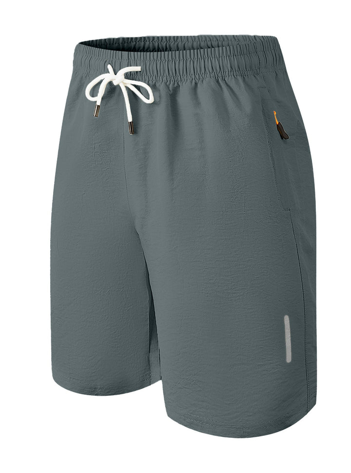 Herren nan ultraleichte schnelltrocknende Sport- und Badeshorts mit Elastikbund Kordelzug Reißverschlusstasche und reflektierendem Detail Drune