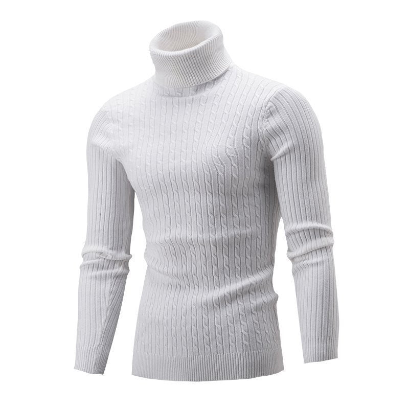Herren Taillierter Thermo-Rollkragenpullover mit Zopf- und Rippstrickstruktur Drune